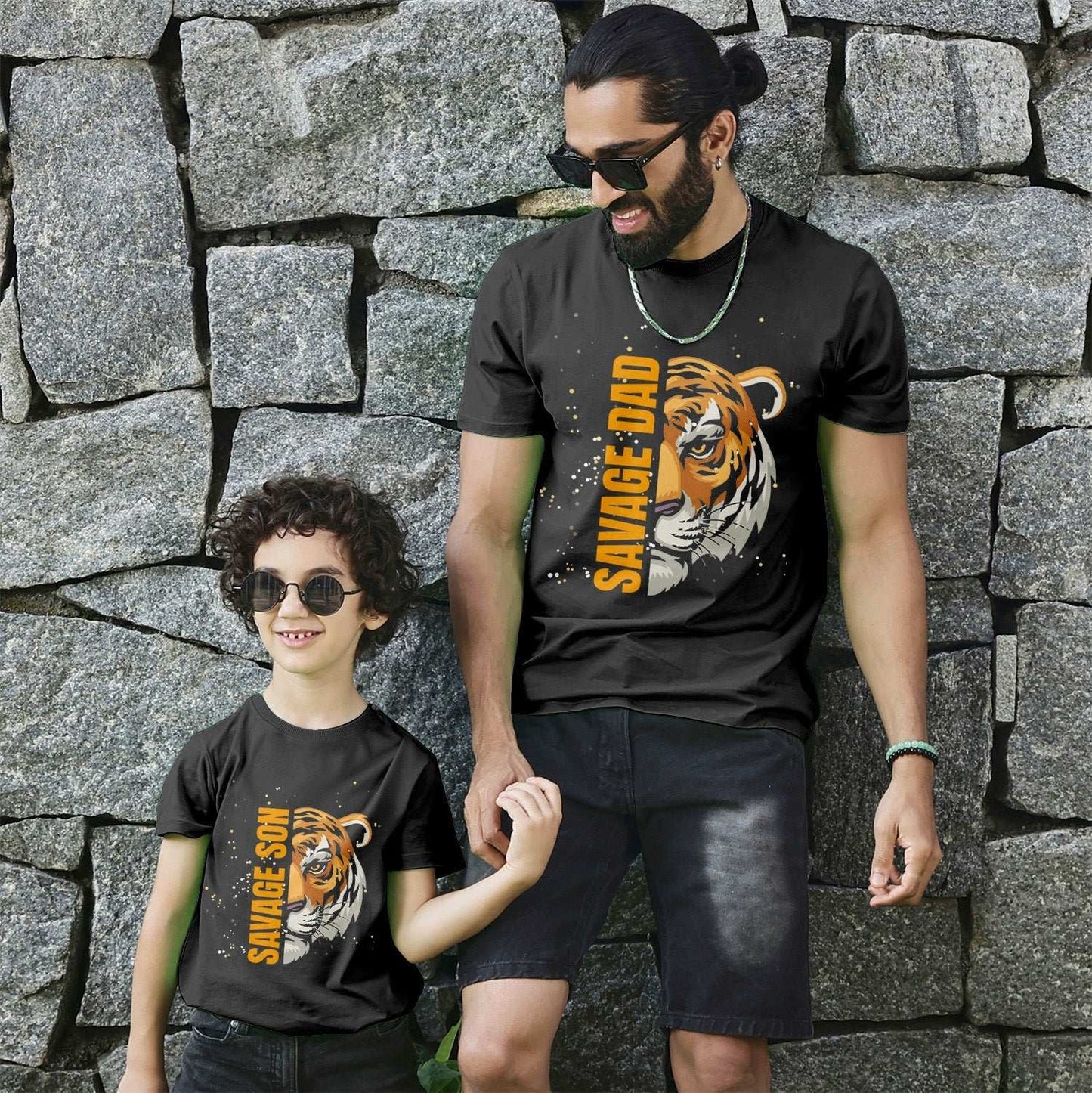 Savage Dad And Son Twinning Tees For Dad And Son