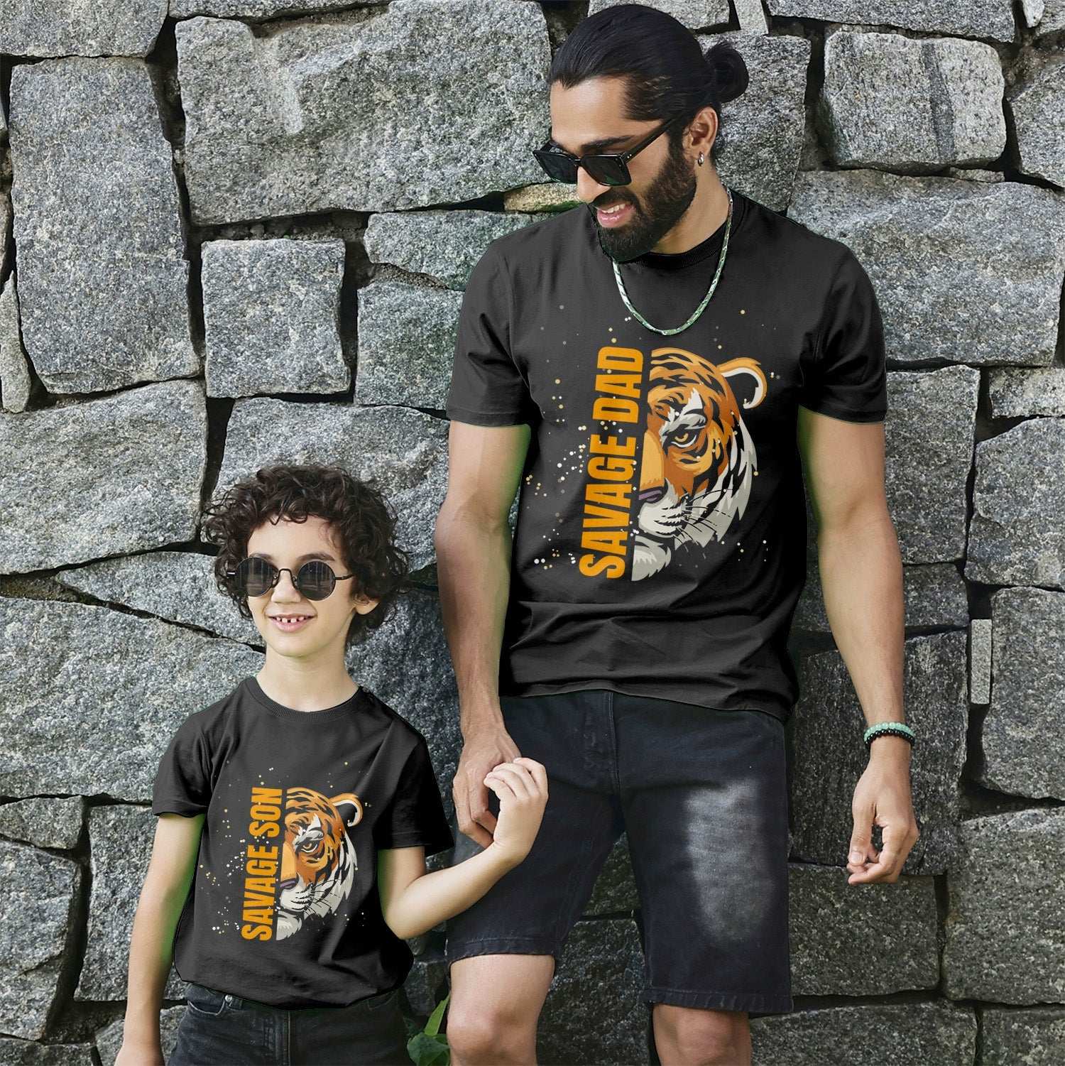 Savage Dad And Son Twinning Tees For Dad And Son