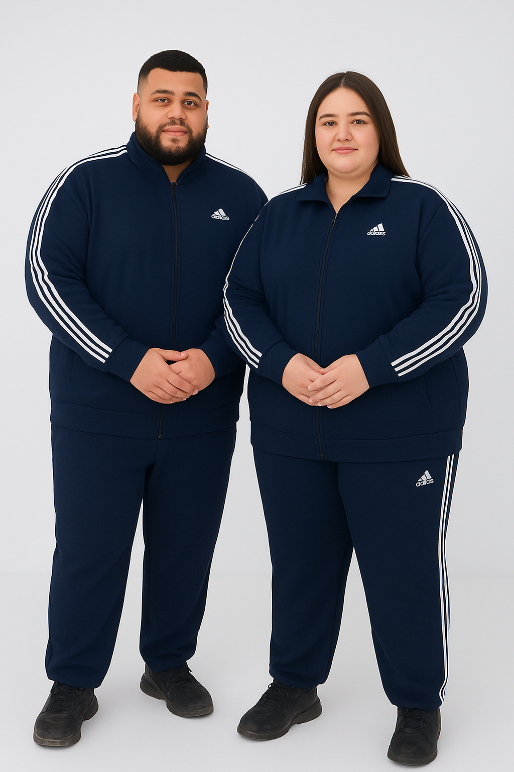 Royal Blue Plus Size Couple Tracksuit – Style, Comfort & Perfect Fit Together