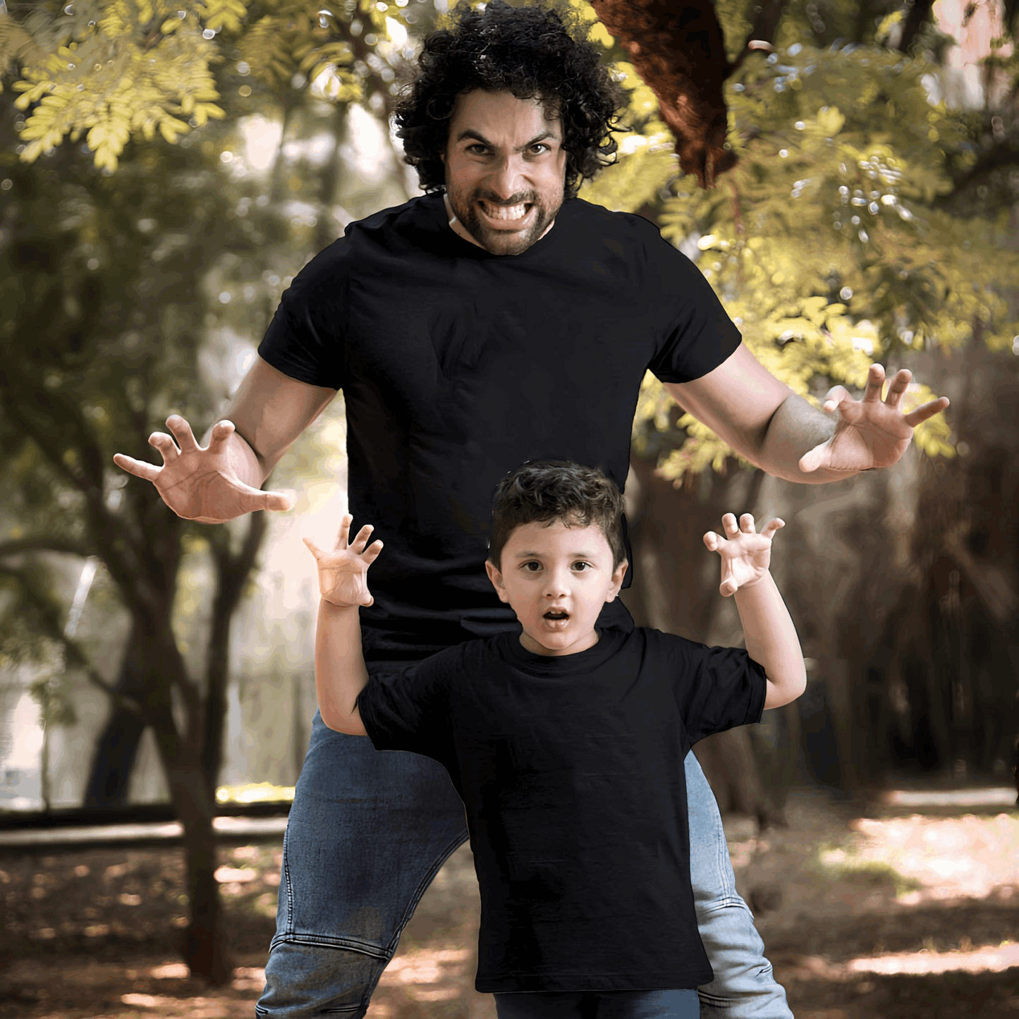 Black Plain Father-Son Tees