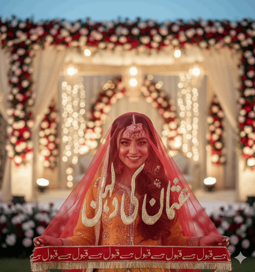 Customised Name Nikkah Dupatta