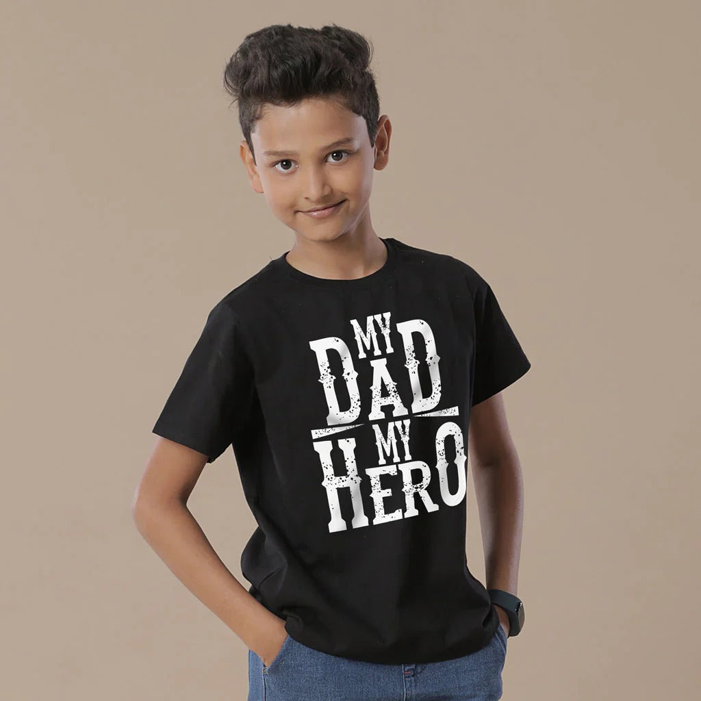 Black Printed Boy's Tees